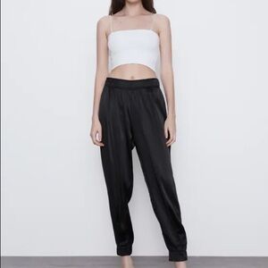NWT ZARA jogger tapered leg pant pockets small